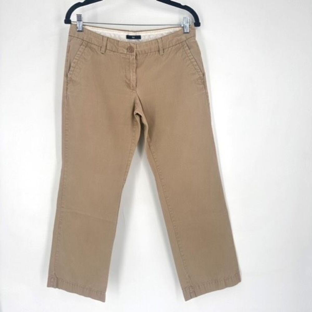 Gap‎ Women's Flat Front Straight Ankle Pants Classic Khaki Medium Wash Size 4